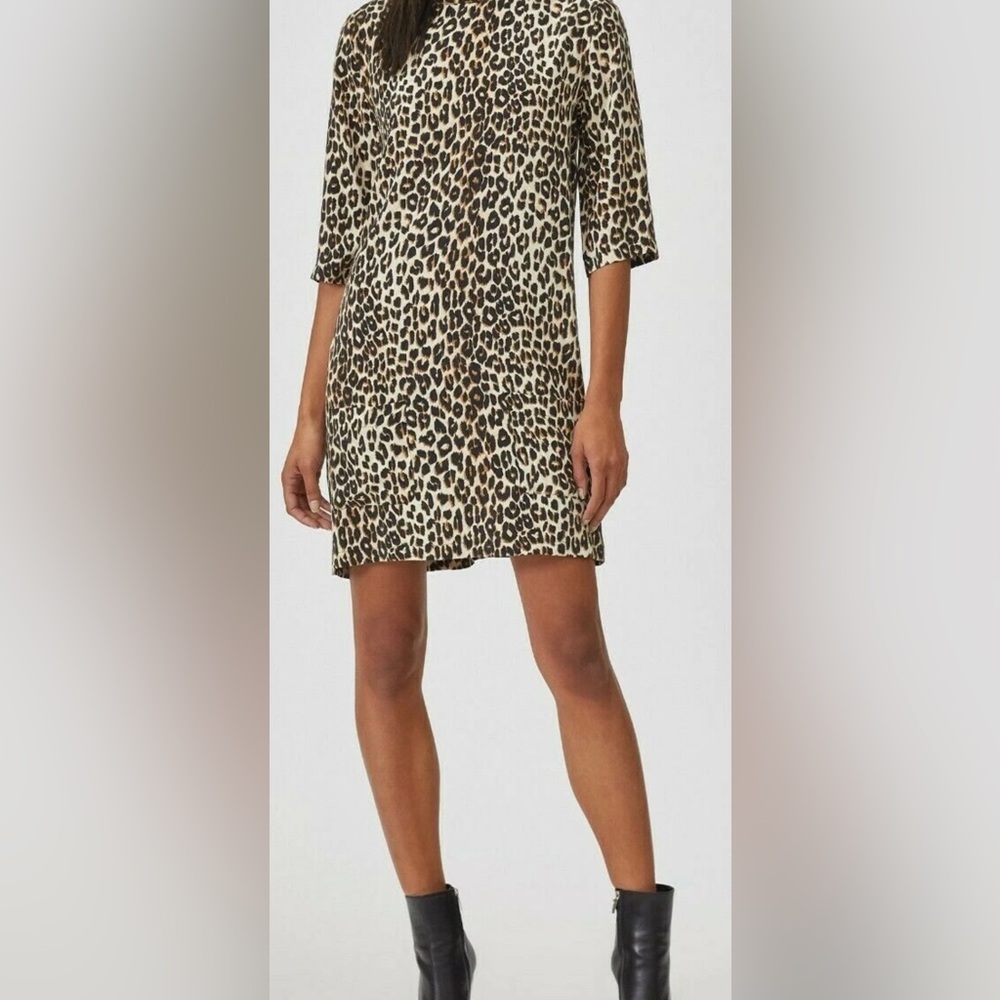Equipment Femme Leopard Print Silk Dress
